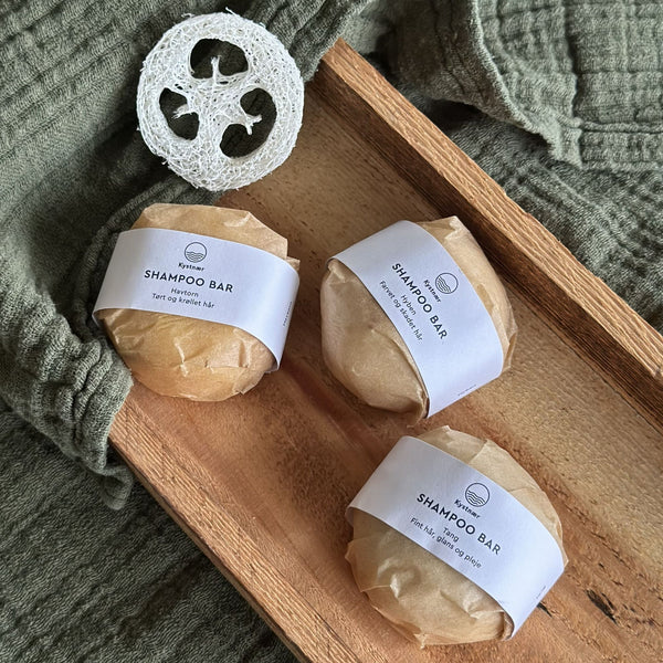 Shampookassen med 3 shampoo bar