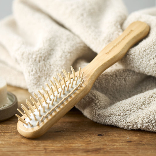 Hårbørste i bambus - smal - detangling
